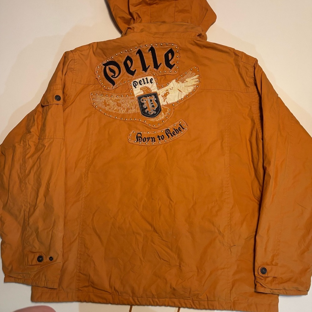 Pelle Pelle parka men’s jacket copper orange 3xl Y2K studded hip hop style